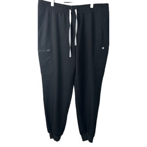 FIGS Technical Collection Jogger Pants 2XLT Black Drawstring Pockets Scrub A34